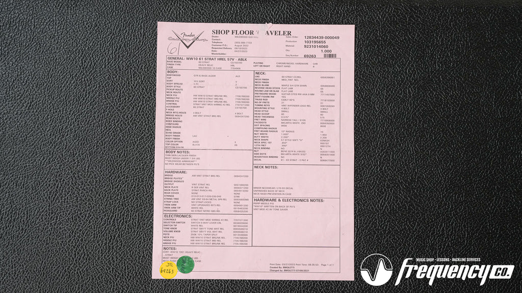 Fender Custom Shop Stratocaster 1961 Reissue Wildwood 10 Heavy Relic with Rosewood Fingerboard - 2023