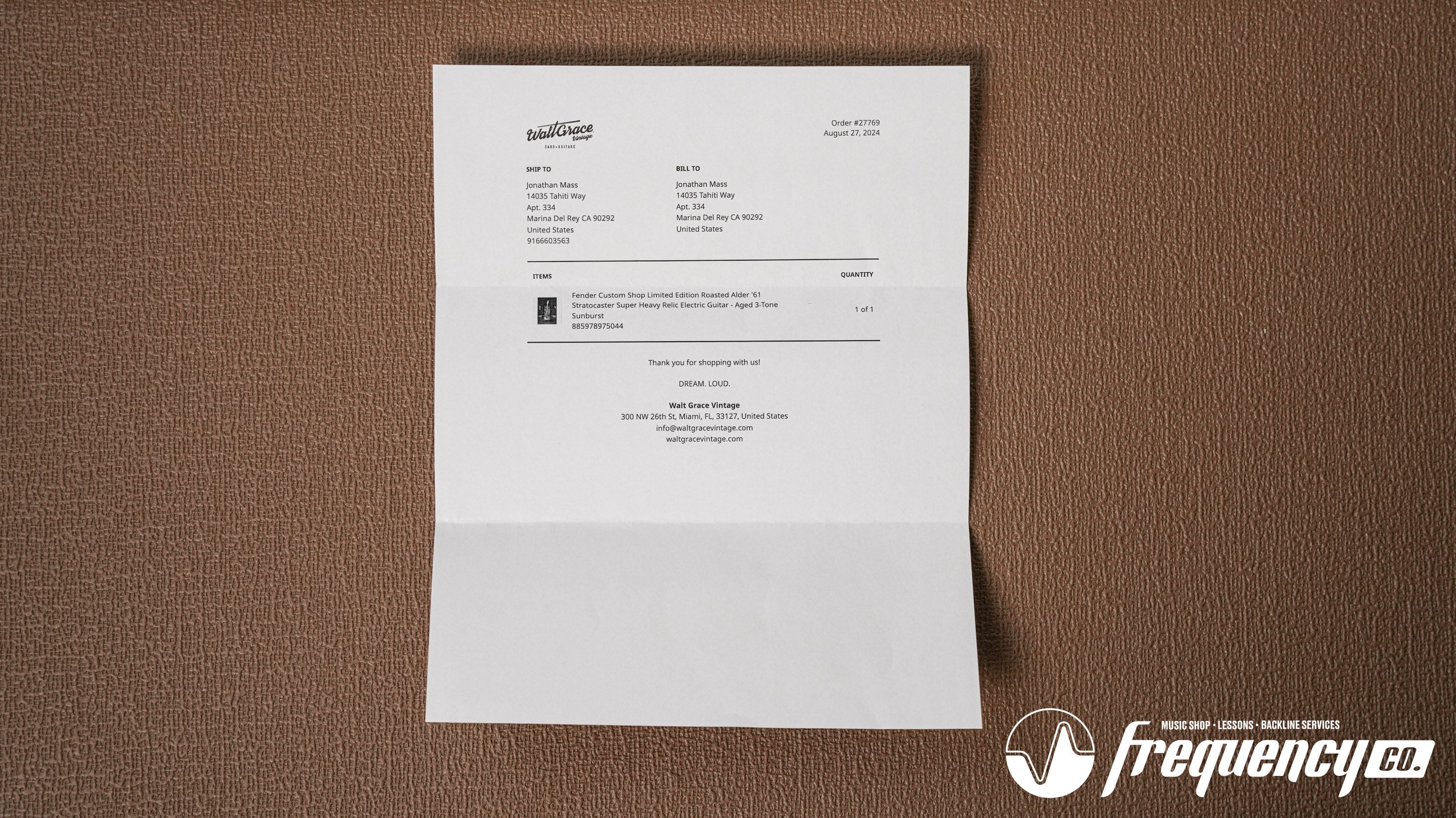 Fender Custom Shop Limited Edition Roasted Stratocaster 1961 Reissue in Sunburst with Rosewood Fingerboard - 2023