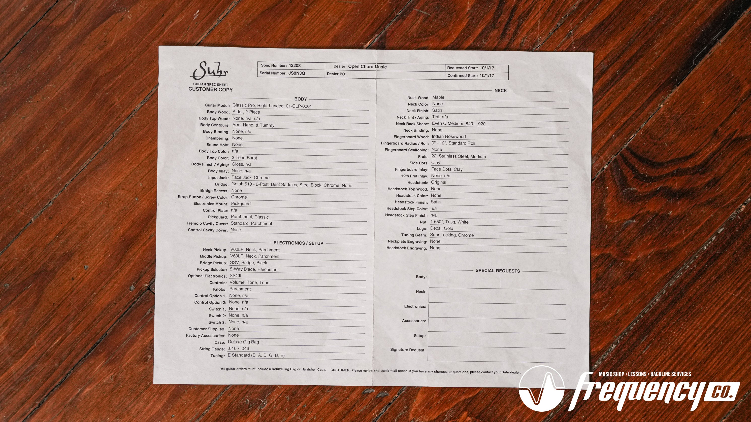 Suhr Classic Pro HSS with Rosewood Fingerboard in Sunburst - 2017