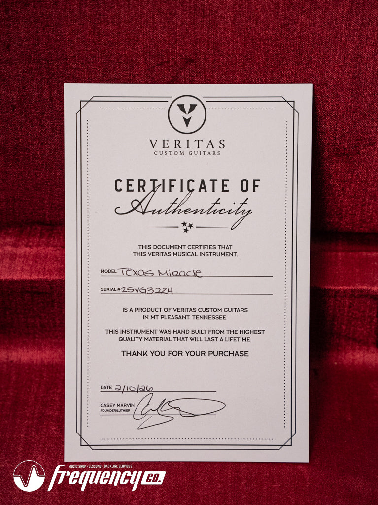 Veritas Custom Guitars Texas Miracle Custom in Open Grain Satin Black