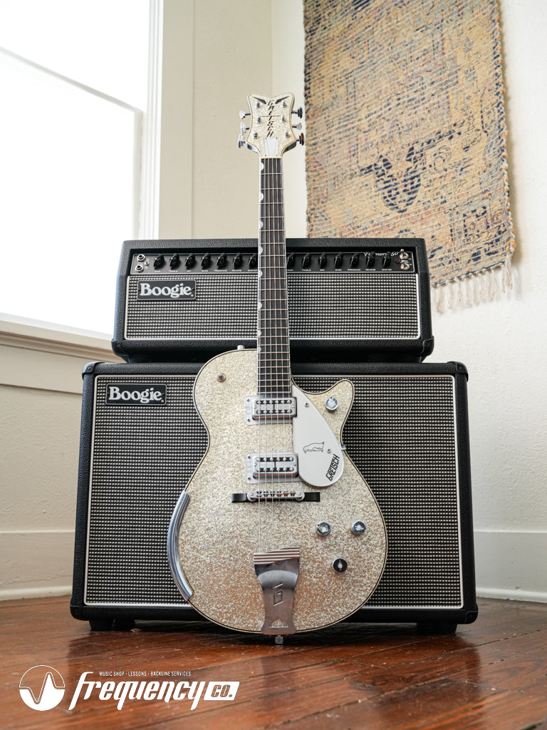 Gretsch USA Custom Shop G6134CS Penguin Relic Masterbuilt by Chad Henrichsen - Silver Sparkle (738)