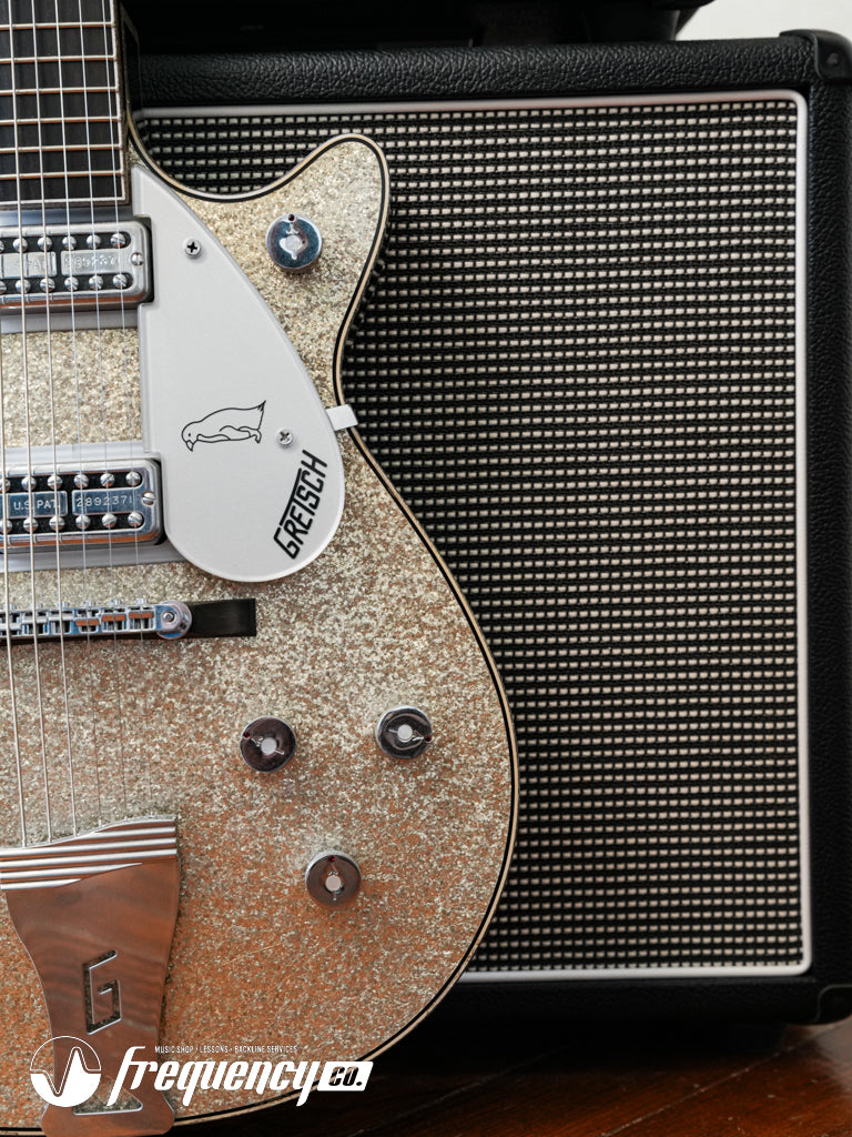 Gretsch USA Custom Shop G6134CS Penguin Relic Masterbuilt by Chad Henrichsen - Silver Sparkle (738)