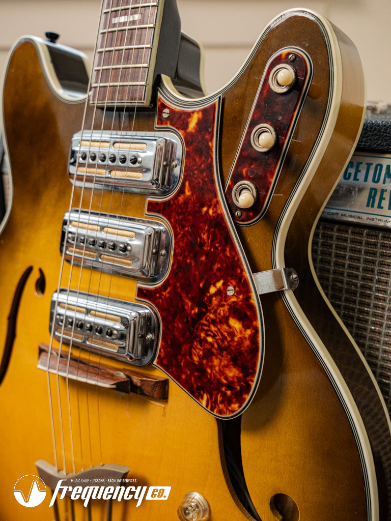 Harmony H-75 Hollowbody Electric Guitar in Vintage Burst - 1963