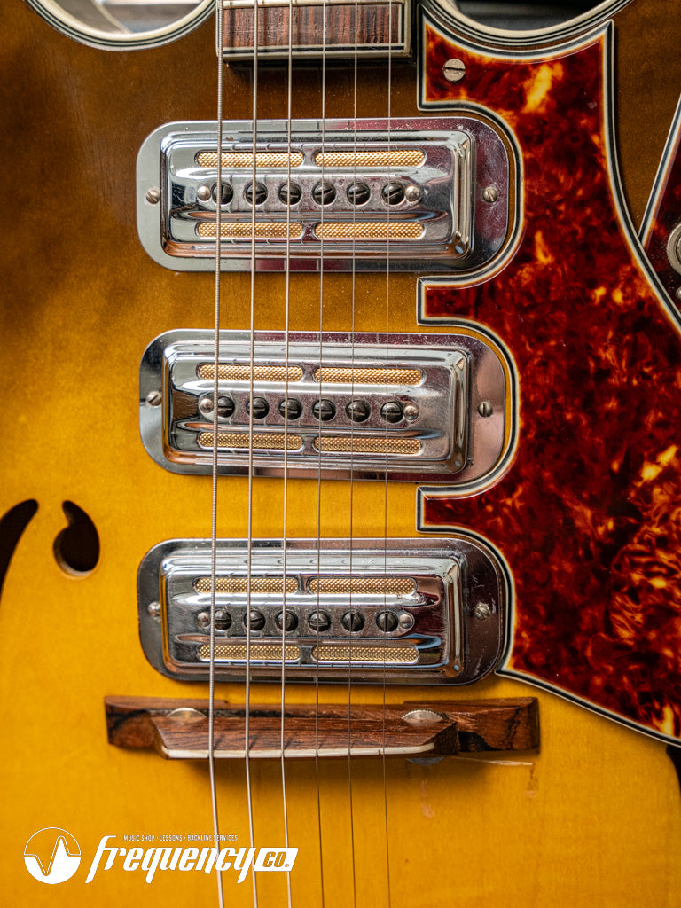 Harmony H-75 Hollowbody Electric Guitar in Vintage Burst - 1963