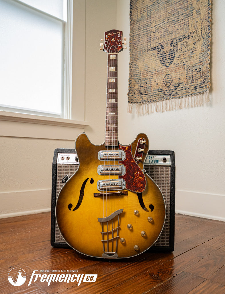 Harmony H-75 Hollowbody Electric Guitar in Vintage Burst - 1963
