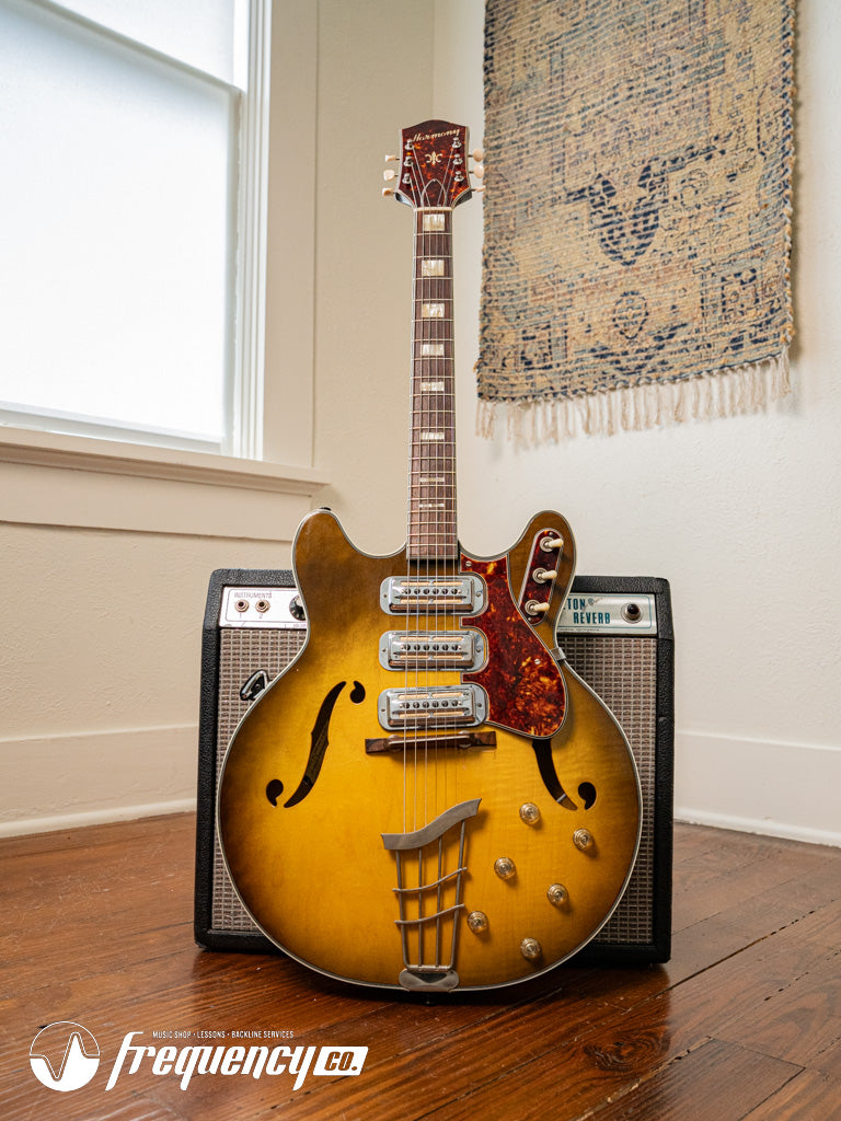 Harmony H-75 Hollowbody Electric Guitar in Vintage Burst - 1963