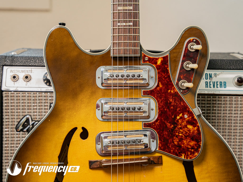 Harmony H-75 Hollowbody Electric Guitar in Vintage Burst - 1963