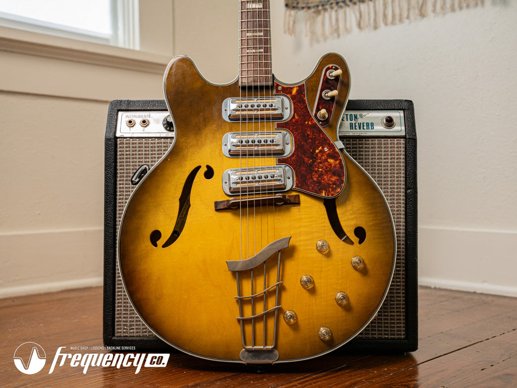 Harmony H-75 Hollowbody Electric Guitar in Vintage Burst - 1963