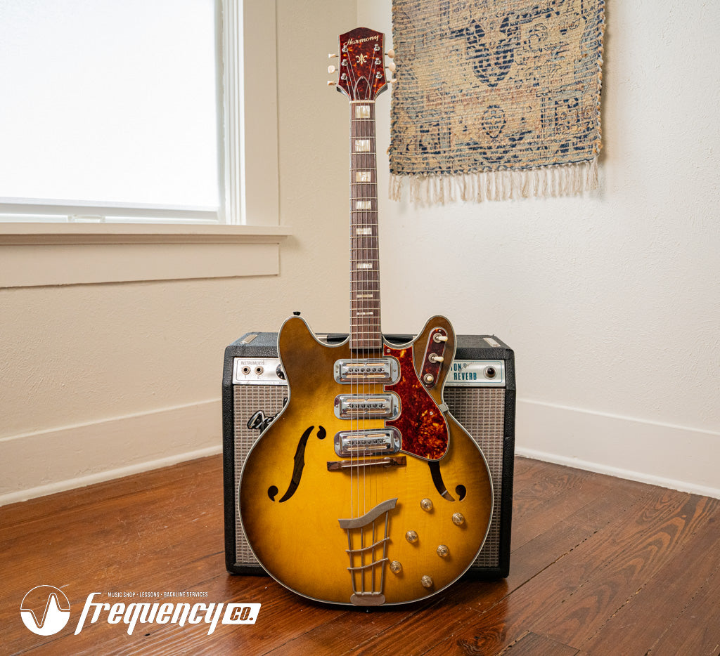 Harmony H-75 Hollowbody Electric Guitar in Vintage Burst - 1963