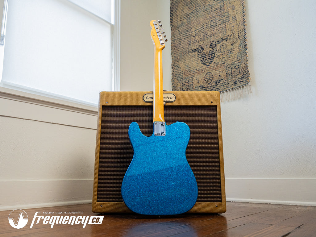 Fender Custom Shop TV Jones Telecaster with Bigsby Tremolo in Blue Sparkle NOS - 2019