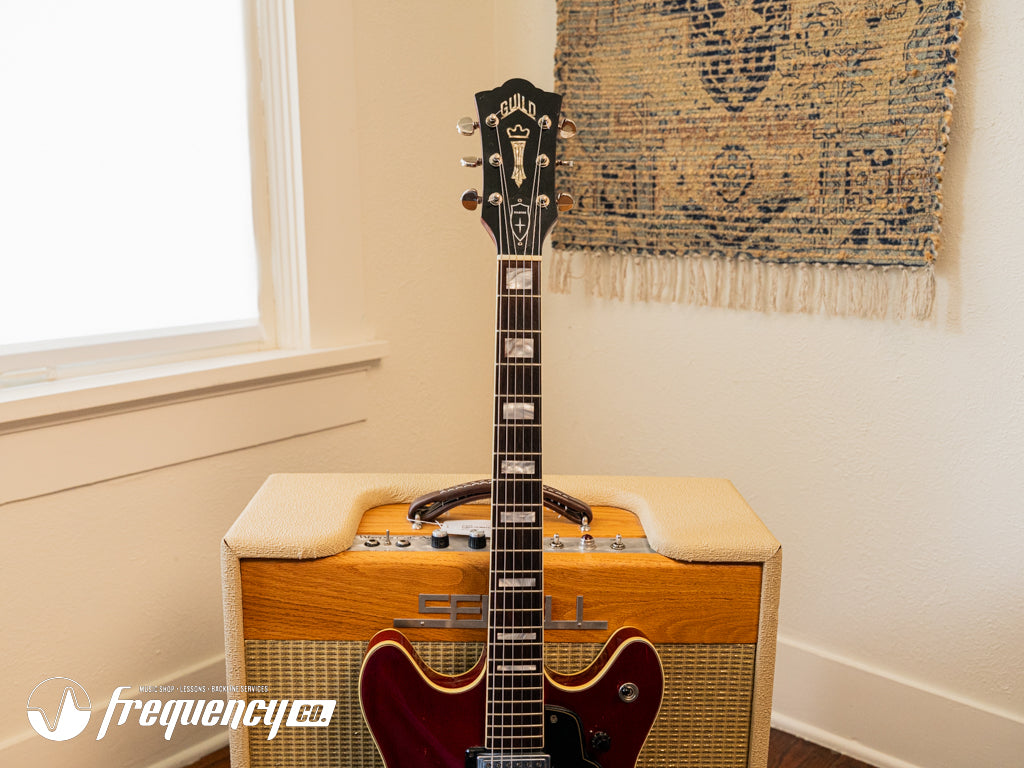 Guild Starfire V in Cherry Red with Rare Mahogany Body - 1965