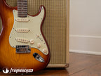 Fender American Deluxe Ash Stratocaster with a Premium Ash Body Finished in a Tabacco Sunburst