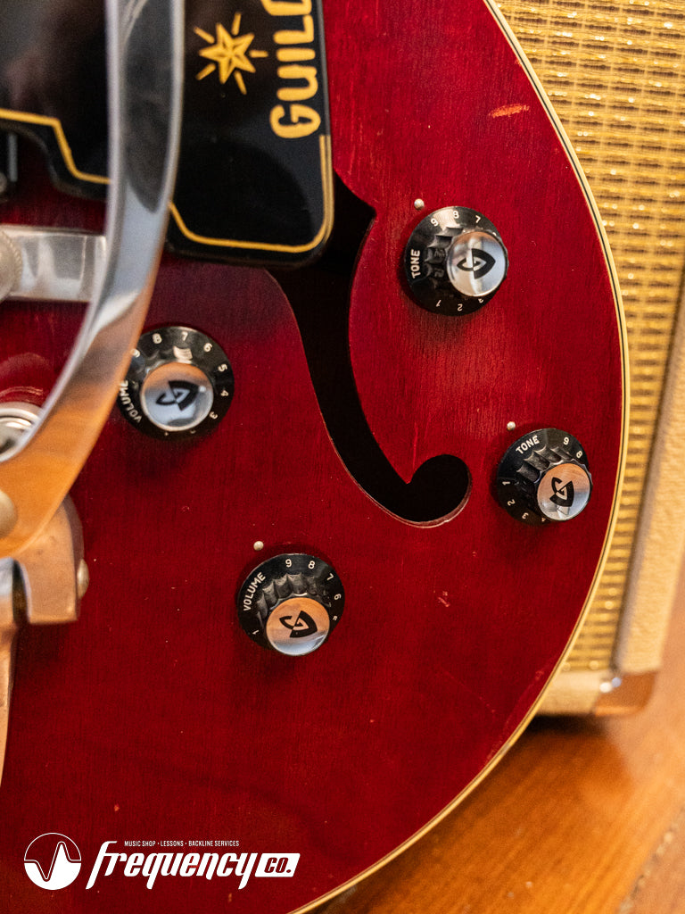 Guild Starfire V in Cherry Red with Rare Mahogany Body - 1965