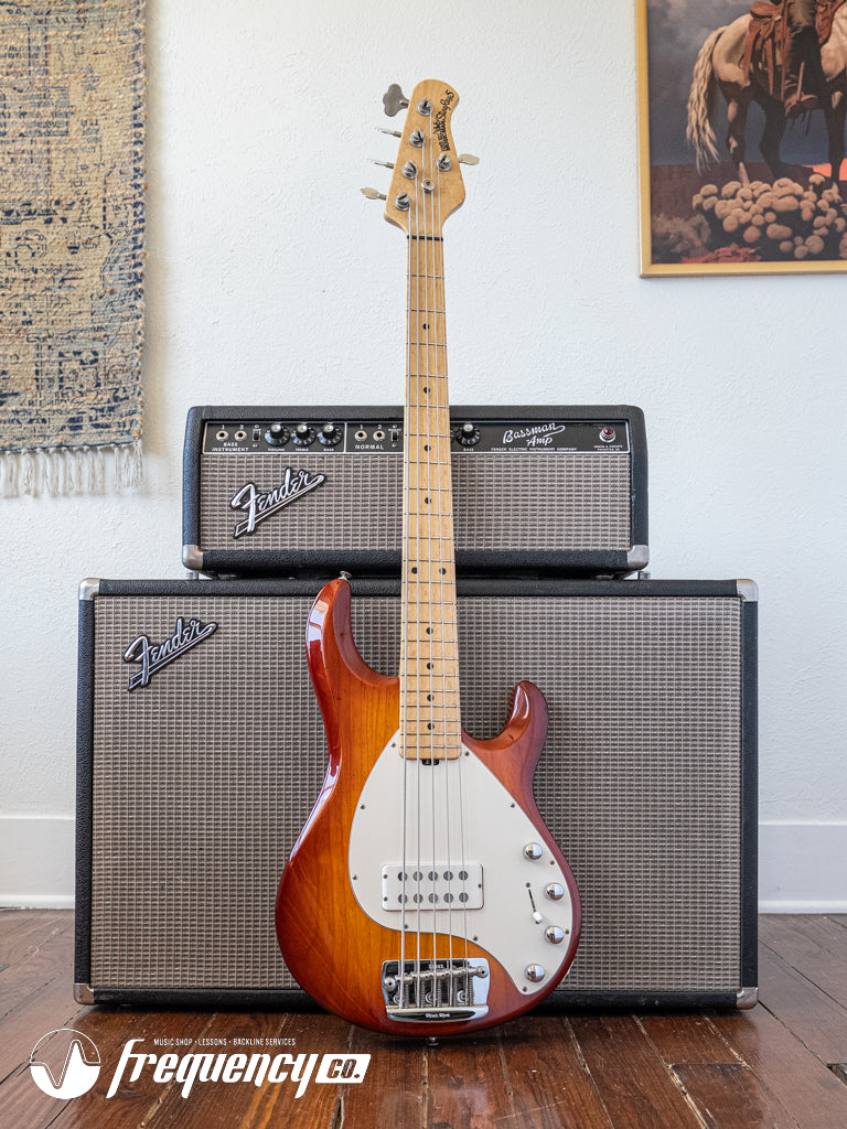 Ernie Ball Music Man Stingray 5 Bass with a Birdseye Maple Neck in Sunburst - 1991