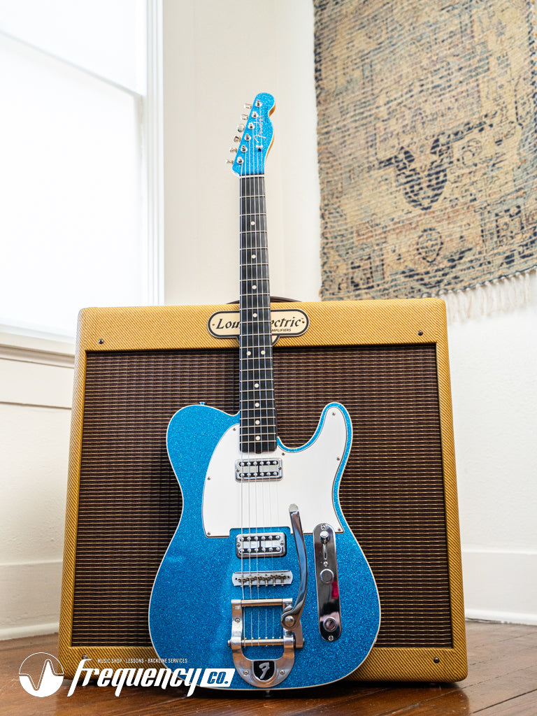 Fender Custom Shop TV Jones Telecaster with Bigsby Tremolo in Blue Sparkle NOS - 2019