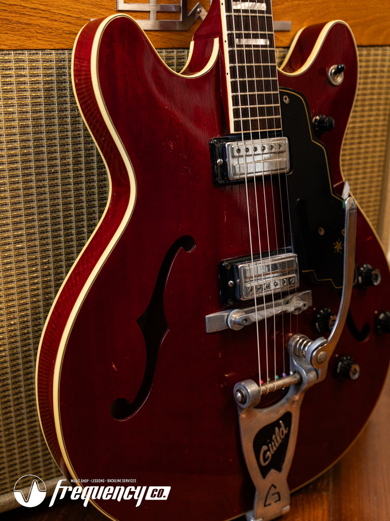 Guild Starfire V in Cherry Red with Rare Mahogany Body - 1965