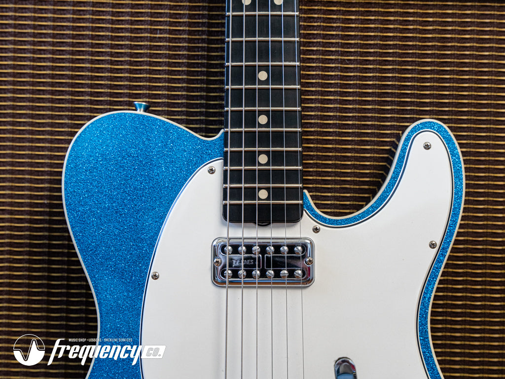 Fender Custom Shop TV Jones Telecaster with Bigsby Tremolo in Blue Sparkle NOS - 2019