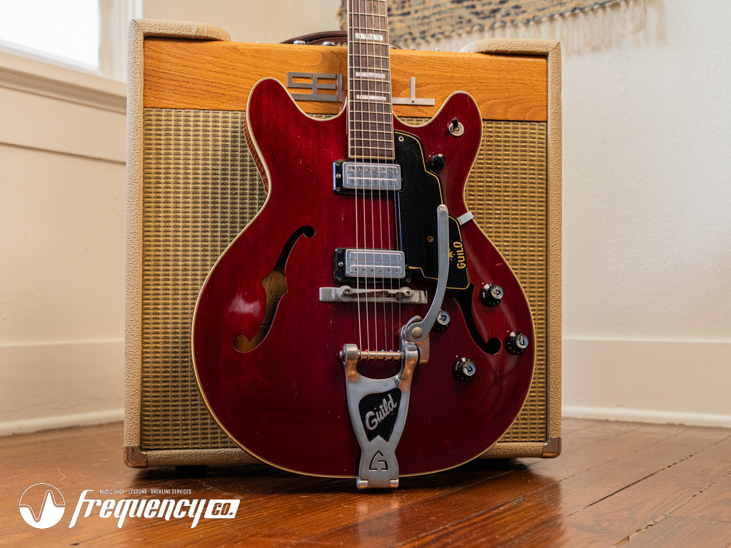Guild Starfire V in Cherry Red with Rare Mahogany Body - 1965