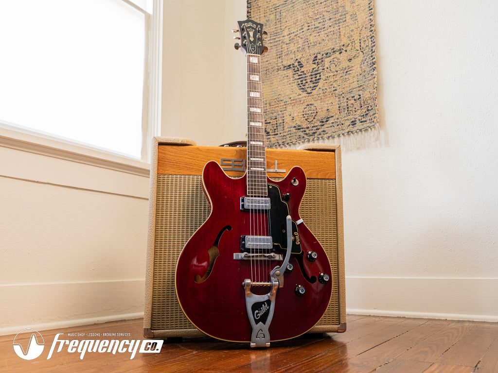 Guild Starfire V in Cherry Red with Rare Mahogany Body - 1965