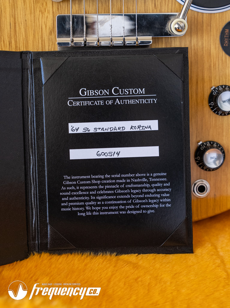 Gibson Custom LE 1964 SG Standard Reissue Korina, VOS, Antique Natural - 2026