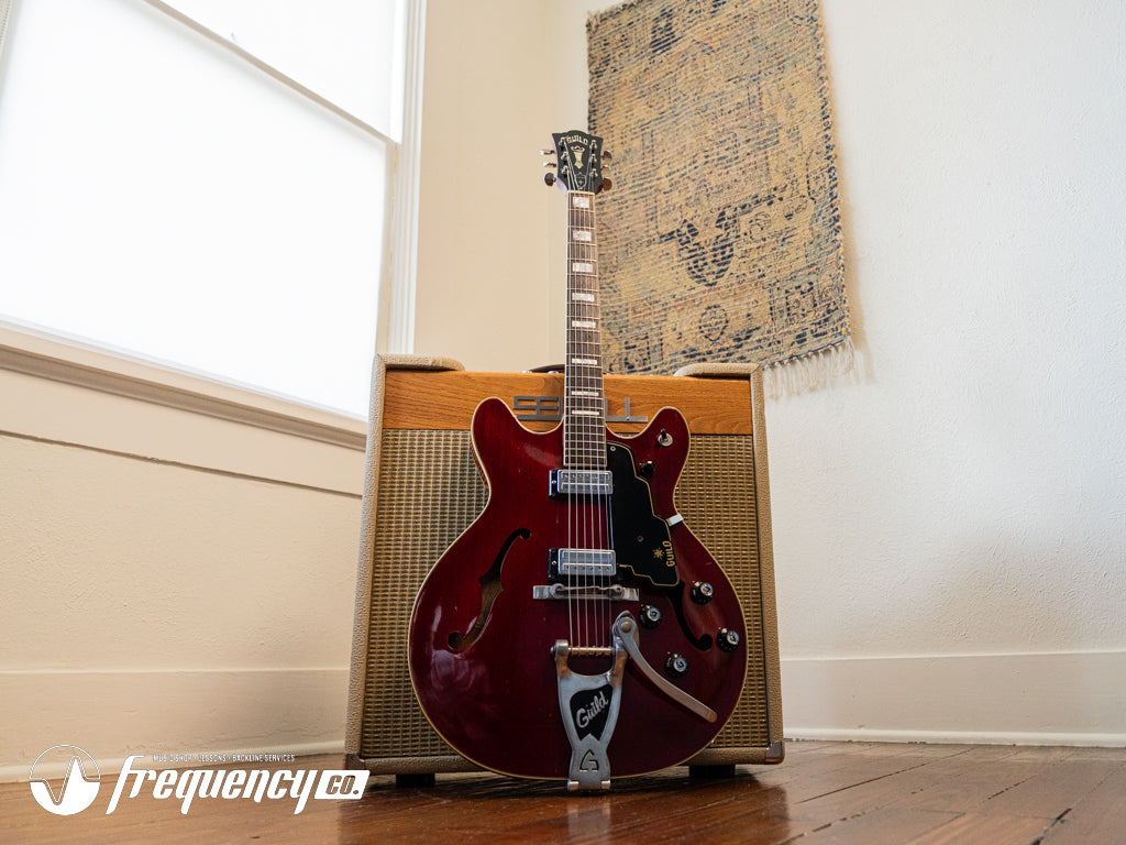 Guild Starfire V in Cherry Red with Rare Mahogany Body - 1965