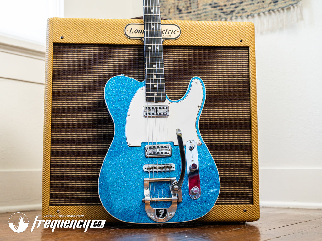 Fender Custom Shop TV Jones Telecaster with Bigsby Tremolo in Blue Sparkle NOS - 2019