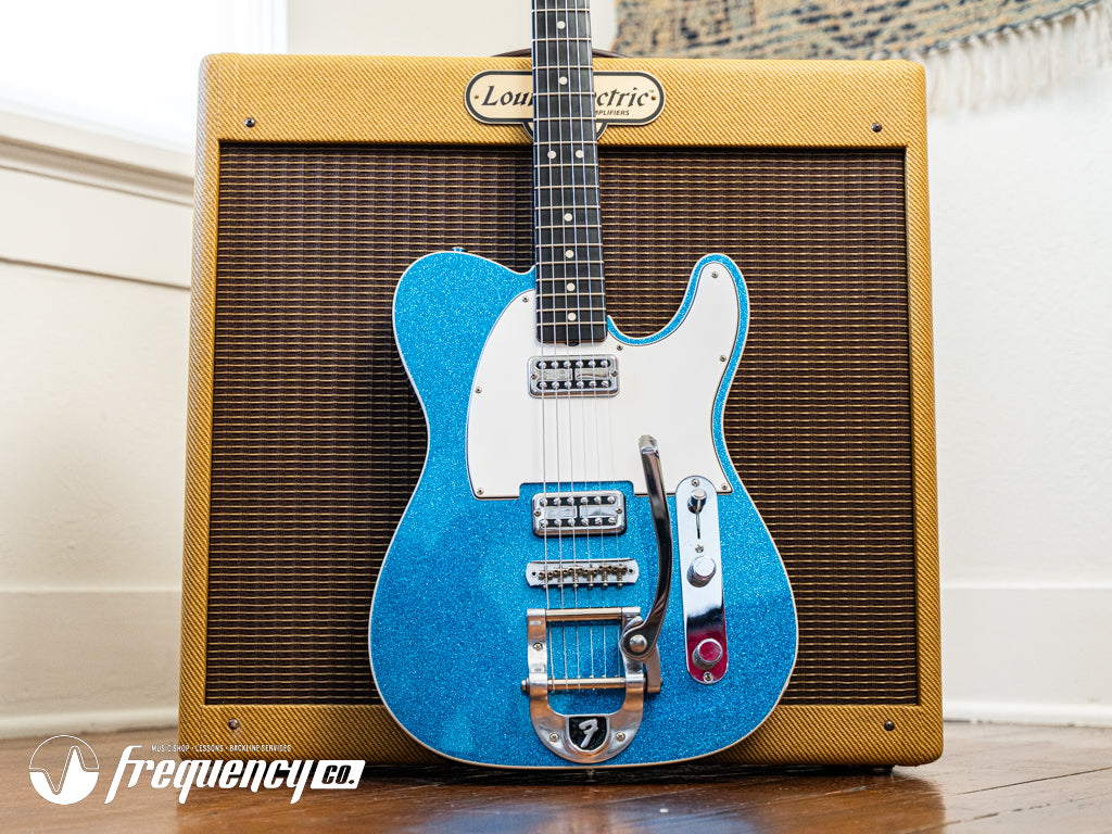 Fender Custom Shop TV Jones Telecaster with Bigsby Tremolo in Blue Sparkle NOS - 2019