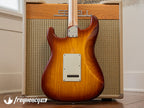 Fender American Deluxe Ash Stratocaster with a Premium Ash Body Finished in a Tabacco Sunburst