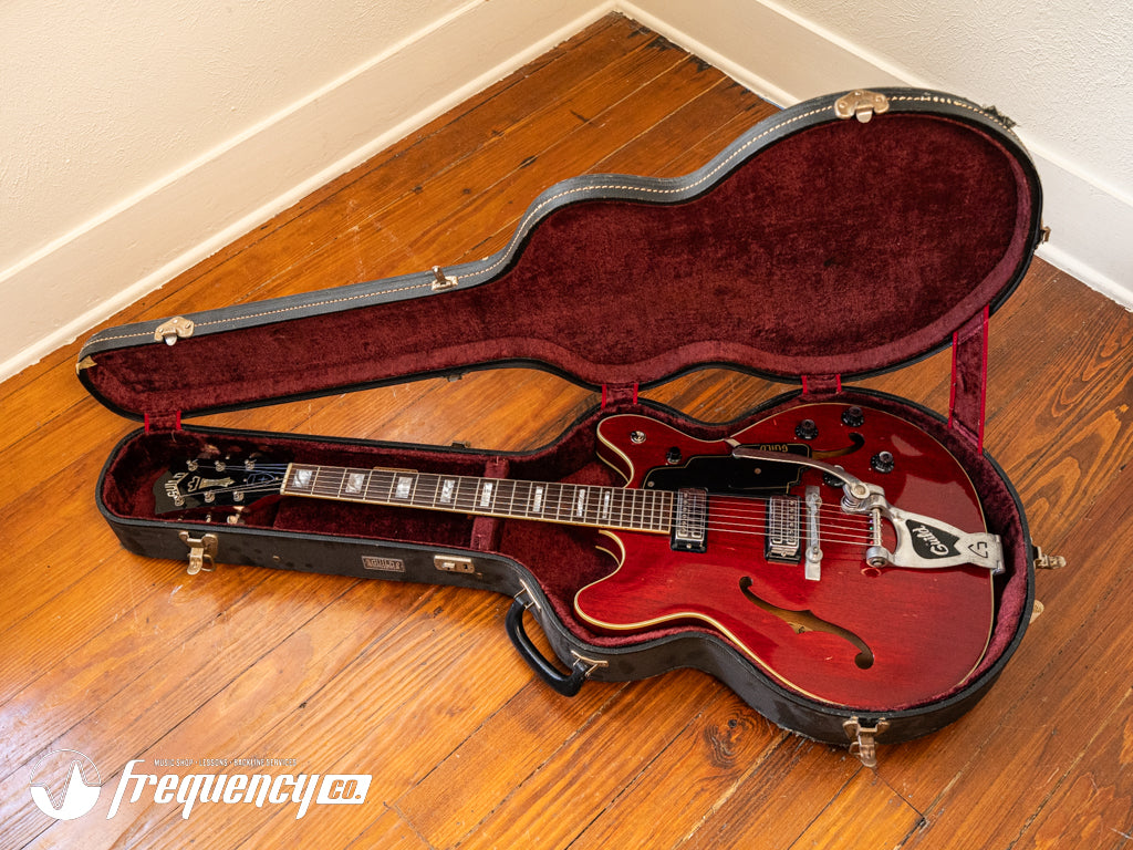 Guild Starfire V in Cherry Red with Rare Mahogany Body - 1965