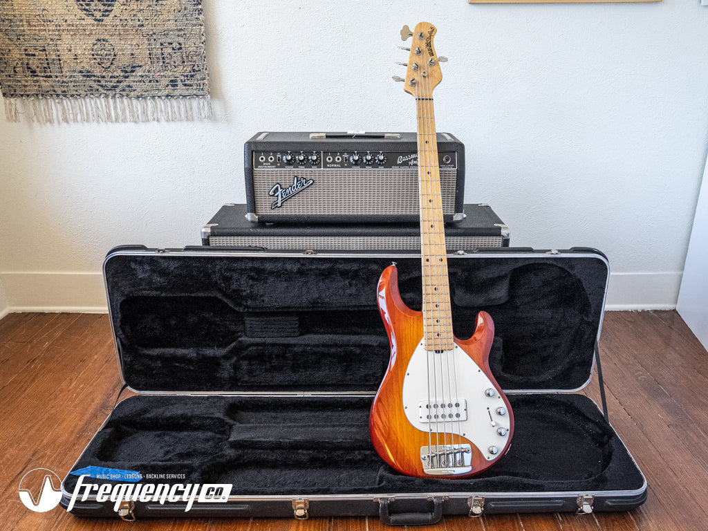 Ernie Ball Music Man Stingray 5 Bass with a Birdseye Maple Neck in Sunburst - 1991