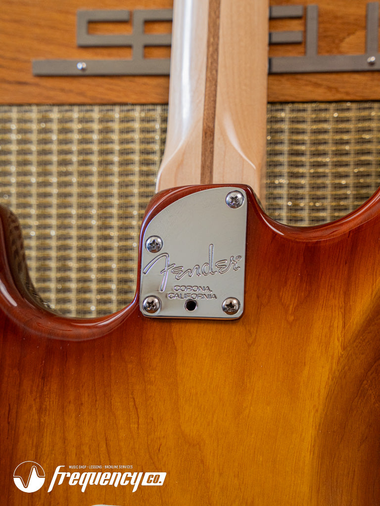 Fender American Deluxe Ash Stratocaster with a Premium Ash Body Finished in a Tabacco Sunburst