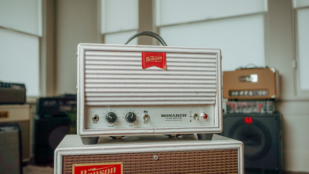 Benson Monarch Head and 1x12 Cabinet loaded with a Benson Weber Speaker in Pinstripe Finish