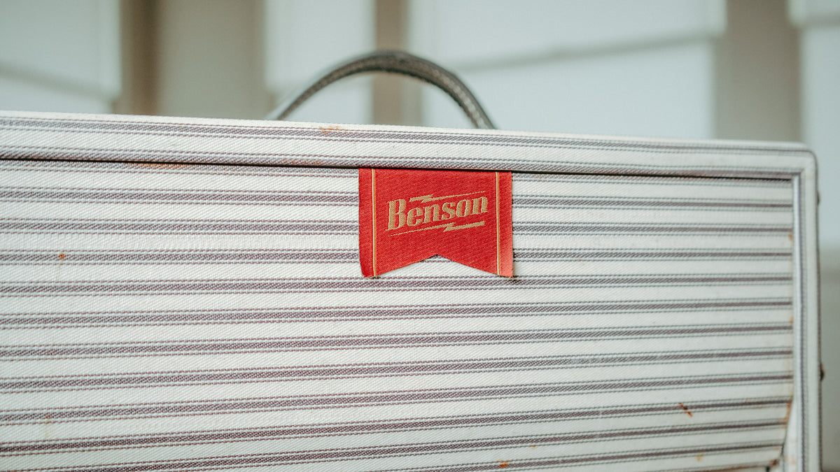 Benson Monarch Head and 1x12 Cabinet loaded with a Benson Weber Speaker in Pinstripe Finish