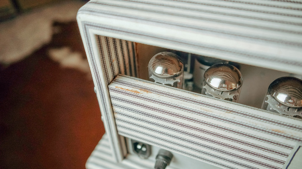 Benson Monarch Head and 1x12 Cabinet loaded with a Benson Weber Speaker in Pinstripe Finish