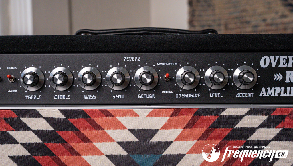 Amplified Nation Overdrive Reverb 50 Watt Guitar Amplifier and Matching Cabinet in Black Suede and Aztec - 2024