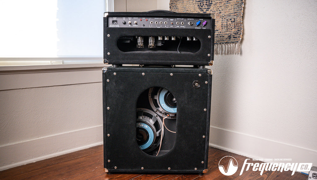 Amplified Nation Overdrive Reverb 50 Watt Guitar Amplifier and Matching Cabinet in Black Suede and Aztec - 2024