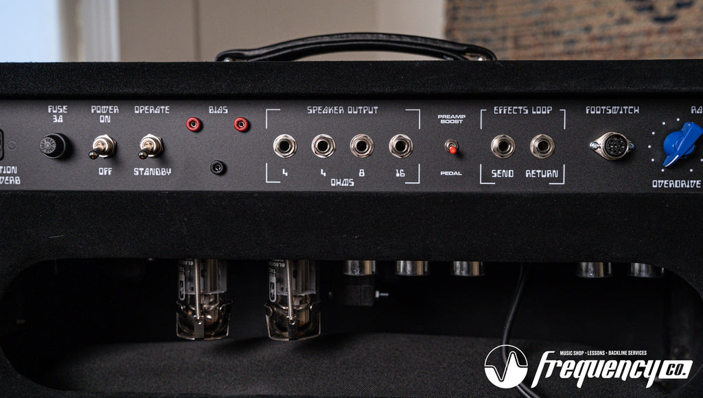 Amplified Nation Overdrive Reverb 50 Watt Guitar Amplifier and Matching Cabinet in Black Suede and Aztec - 2024
