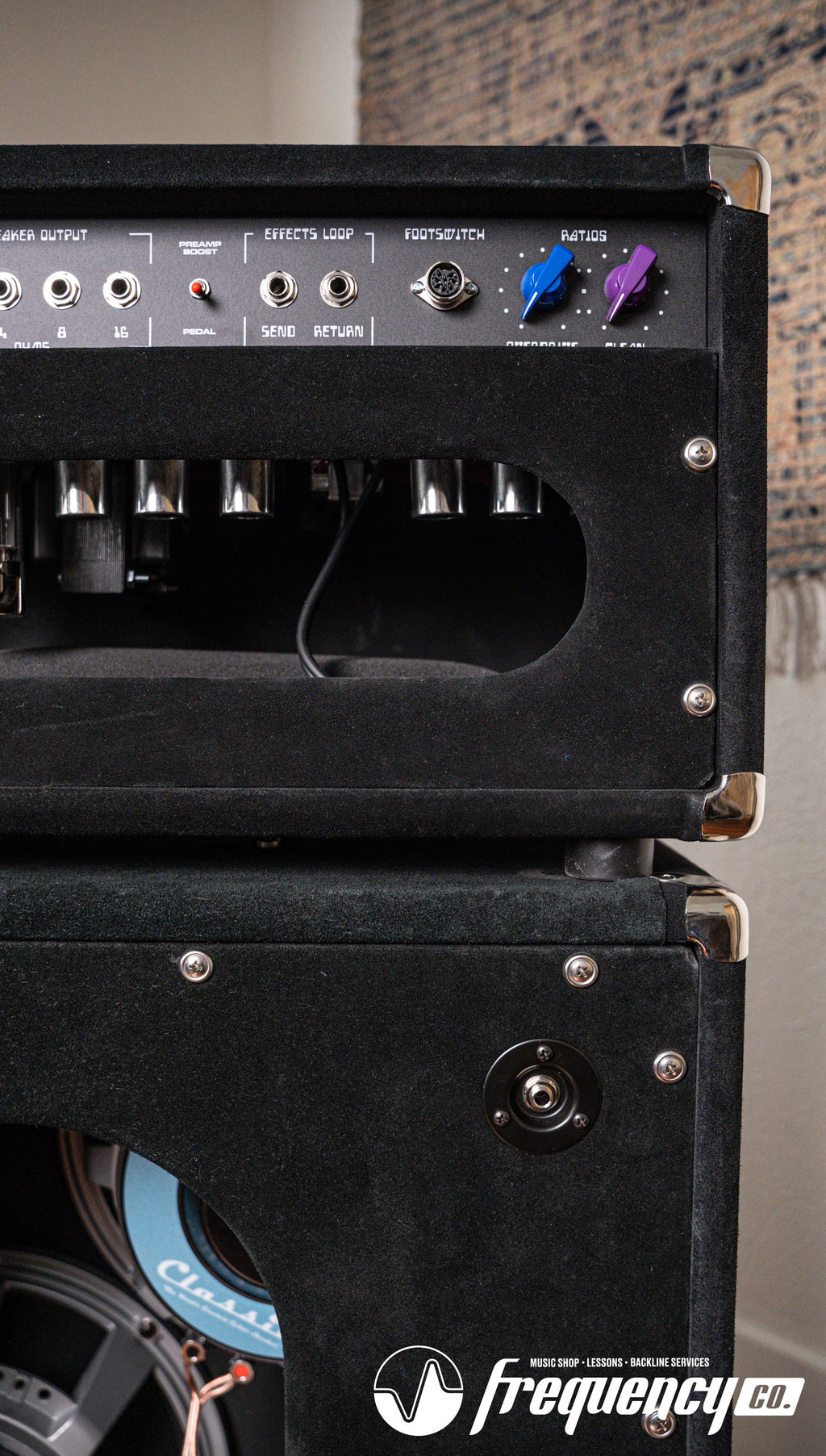 Amplified Nation Overdrive Reverb 50 Watt Guitar Amplifier and Matching Cabinet in Black Suede and Aztec - 2024