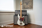 Gregg Guitars PJ5 Bass in Olympic White with an Chambered Ash Body and Roasted Flamed Maple Neck