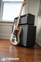 Gregg Guitars PJ5 Bass in Olympic White with an Chambered Ash Body and Roasted Flamed Maple Neck