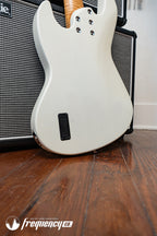 Gregg Guitars PJ5 Bass in Olympic White with an Chambered Ash Body and Roasted Flamed Maple Neck