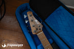 Gregg Guitars PJ5 Bass in Olympic White with an Chambered Ash Body and Roasted Flamed Maple Neck