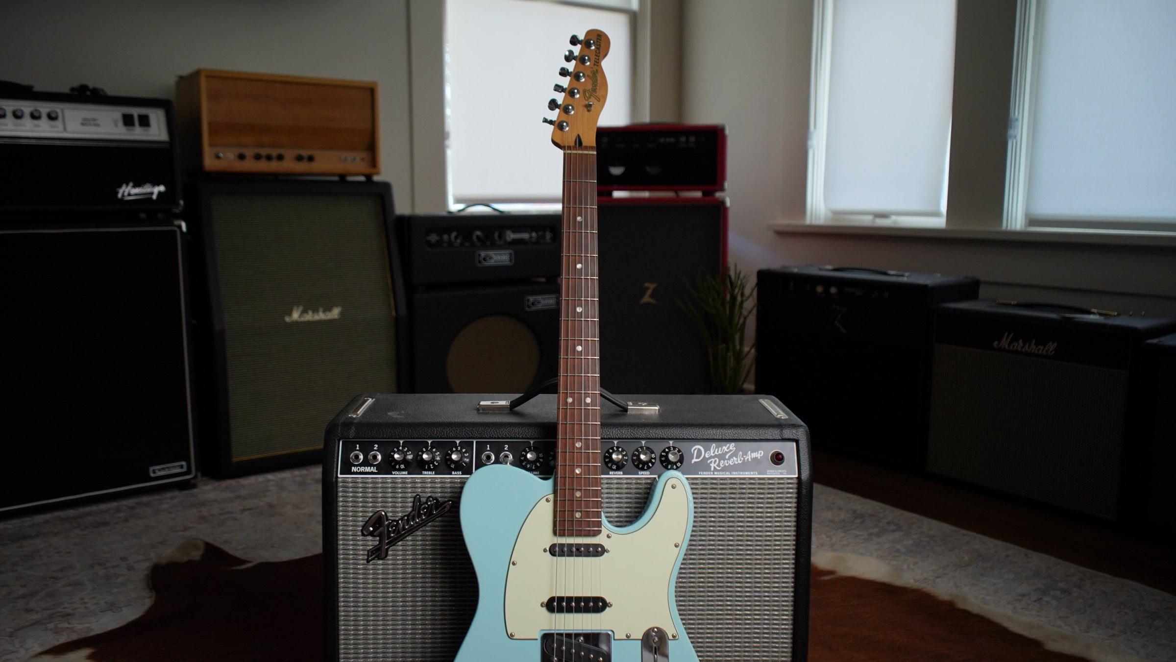 Fender Deluxe Nashville Telecaster in Daphne Blue with Fralin Steele Pole '42 Pickups - 2020