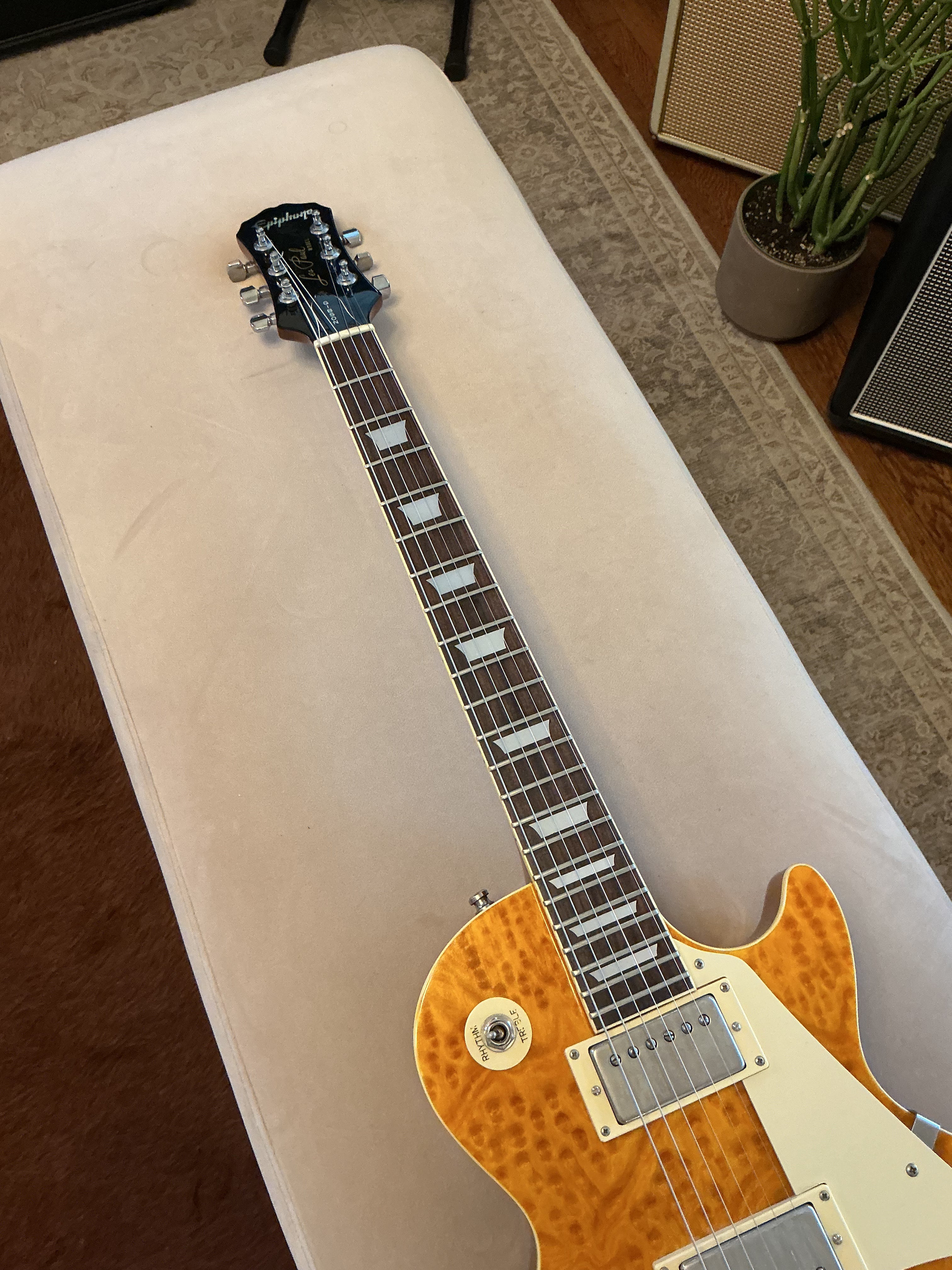 Epiphone Les Paul with Birdseye Maple Top in Custom Orange Crush Finish - 90’s
