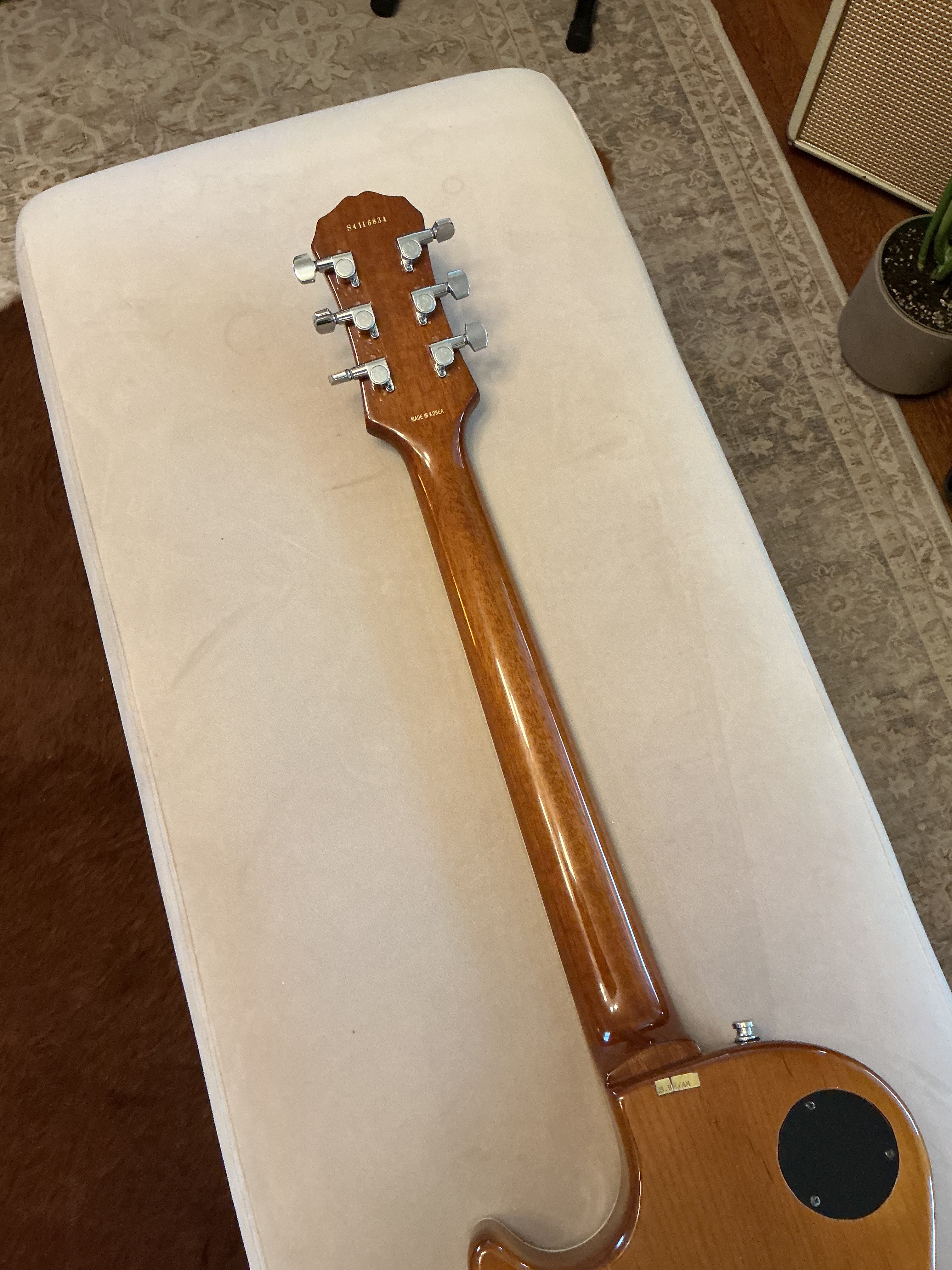 Epiphone Les Paul with Birdseye Maple Top in Custom Orange Crush Finish - 90’s